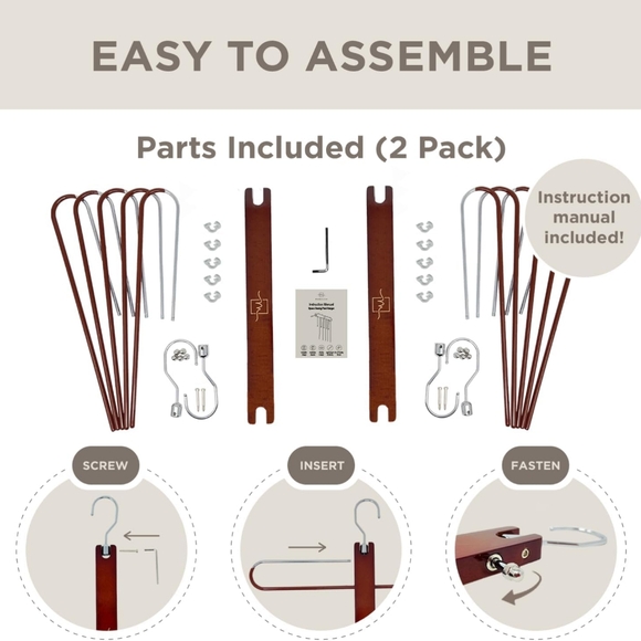 Pants Hangers Space Saving - 2 Pack - Picture 6 of 8